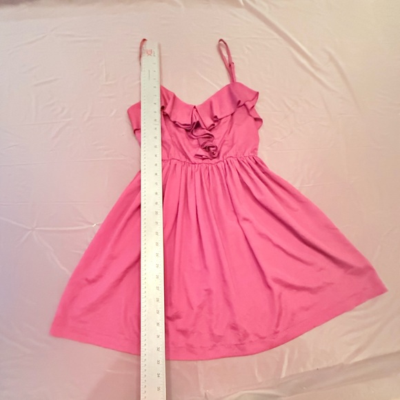 Eight Sixty Y2K Dark Pink Ruffle Mini Spaghetti Strap V-neck Dress Size Small - Picture 6 of 9